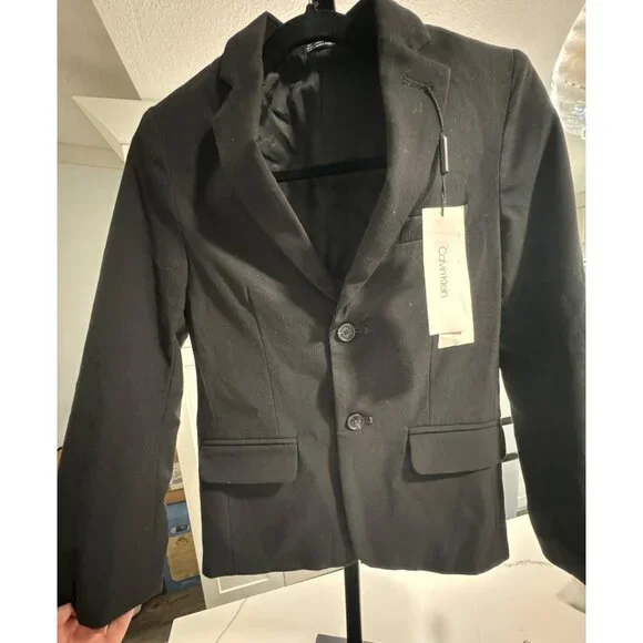 Calvin Klein Boys Black Blazer Jacket Size 12Polyester/Rayon Blend - Picture 1 of 10